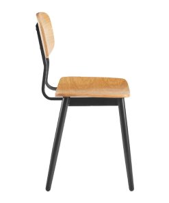 Juna Side Chair Ply Oak and Black Steel 2 pack (HS738)