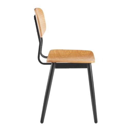 Juna Side Chair Ply Oak and Black Steel 2 pack (HS738)