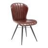 Lena Side Chair Claret Red leather 2 pack (HS749)