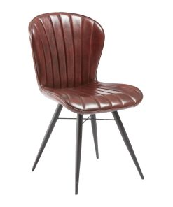 Lena Side Chair Claret Red leather 2 pack (HS749)