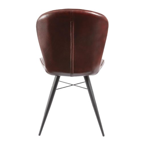 Lena Side Chair Claret Red leather 2 pack (HS749)