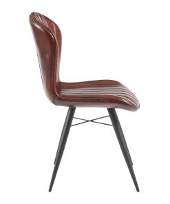 Lena Side Chair Claret Red leather 2 pack (HS749)