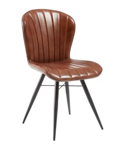 Lena Side Chair Pecan Brown leather 2 pack (HS750)