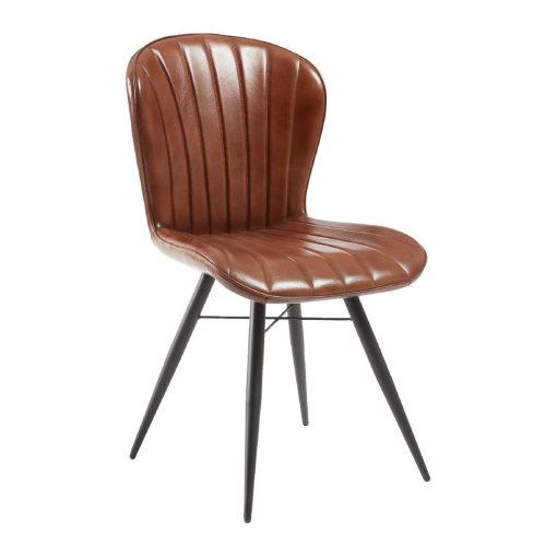 Lena Side Chair Pecan Brown leather 2 pack (HS750)