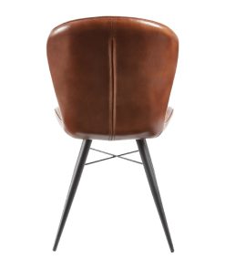 Lena Side Chair Pecan Brown leather 2 pack (HS750)