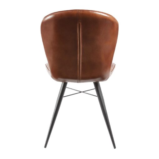 Lena Side Chair Pecan Brown leather 2 pack (HS750)