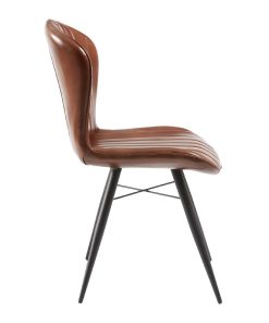 Lena Side Chair Pecan Brown leather 2 pack (HS750)