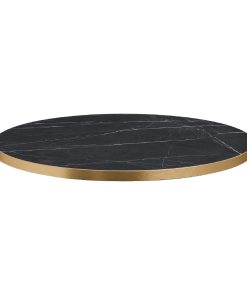 Omega Round Laminate Table Top Black Marble 600mm (HS753)