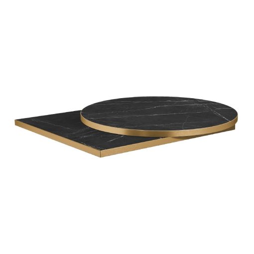 Omega Square Laminate Table Top Black Marble 700x700mm (HS756)