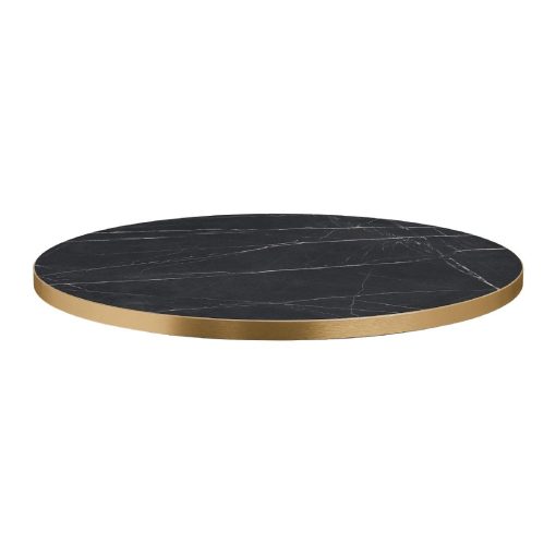 Omega Round Laminate Table Top Black Marble 800mm (HS757)