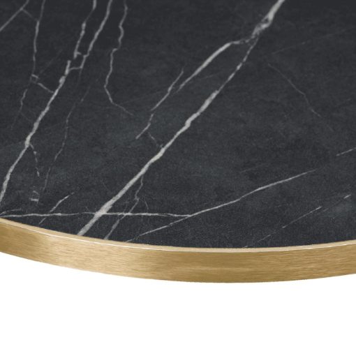 Omega Round Laminate Table Top Black Marble 800mm (HS757)