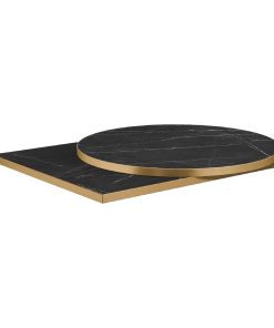 Omega Square Laminate Table Top Black Marble 800x800mm (HS758)
