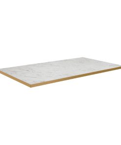 Omega Rectangular Laminate Table Top White Carrara Marble 1200x700mm (HS759)