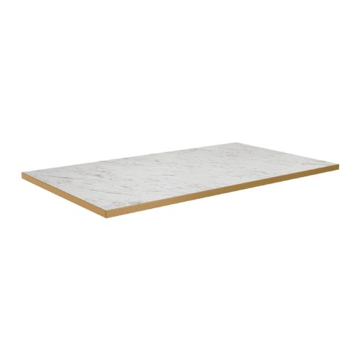 Omega Rectangular Laminate Table Top White Carrara Marble 1200x700mm (HS759)