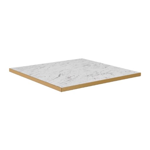 Omega Square Laminate Table Top White Carrara Marble 600x600mm (HS761)