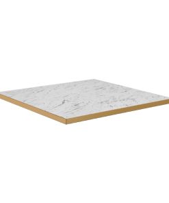 Omega Square Laminate Table Top White Carrara Marble 700x700mm (HS763)