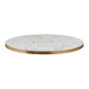 Omega Round Laminate Table Top White Carrara Marble 800mm (HS764)