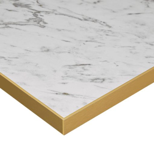 Omega Square Laminate Table Top White Carrara Marble 800x800mm (HS765)