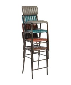Tavo Stacking Mid Bar Stool Vintage Dark Grey 2 pack (HS791)