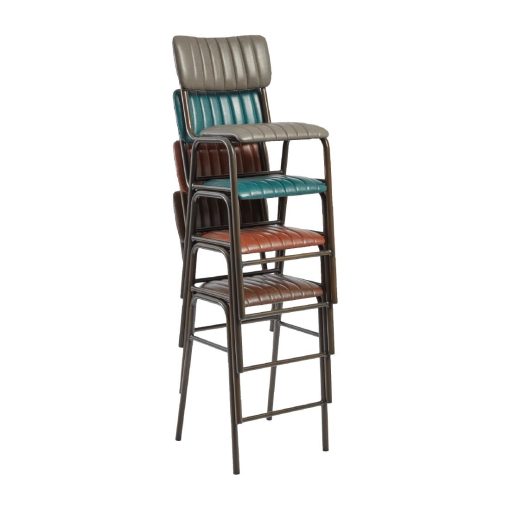 Tavo Stacking Mid Bar Stool Vintage Dark Grey 2 pack (HS791)