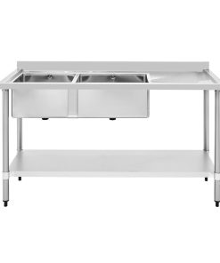 HOST Double Bowl Sink Right Hand Drainer Stainless Steel 1500mm HOST0254DSIR (HT190)