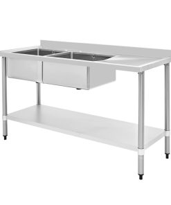 HOST Double Bowl Sink Right Hand Drainer Stainless Steel 1500mm HOST0254DSIR (HT190)