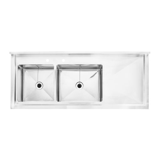 HOST Double Bowl Sink Right Hand Drainer Stainless Steel 1500mm HOST0254DSIR (HT190)