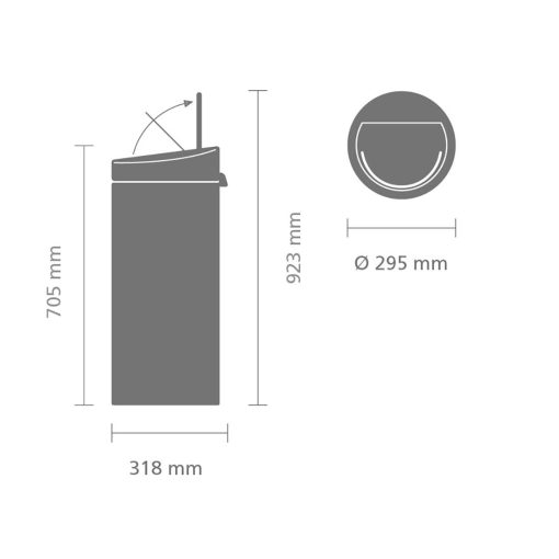 Brabantia Touch Bin Matt Black 30Ltr (HU173)