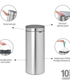 Brabantia Touch Bin Matt Steel 30Ltr (HU174)