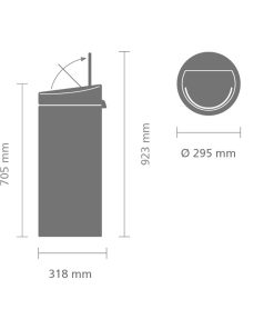 Brabantia Touch Bin Matt Steel 30Ltr (HU174)