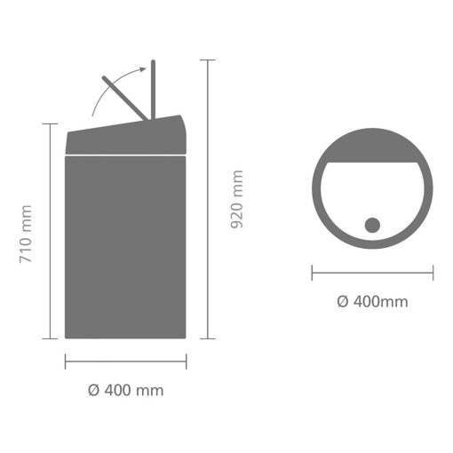 Brabantia Touch Bin Matt Black 60Ltr (HU175)