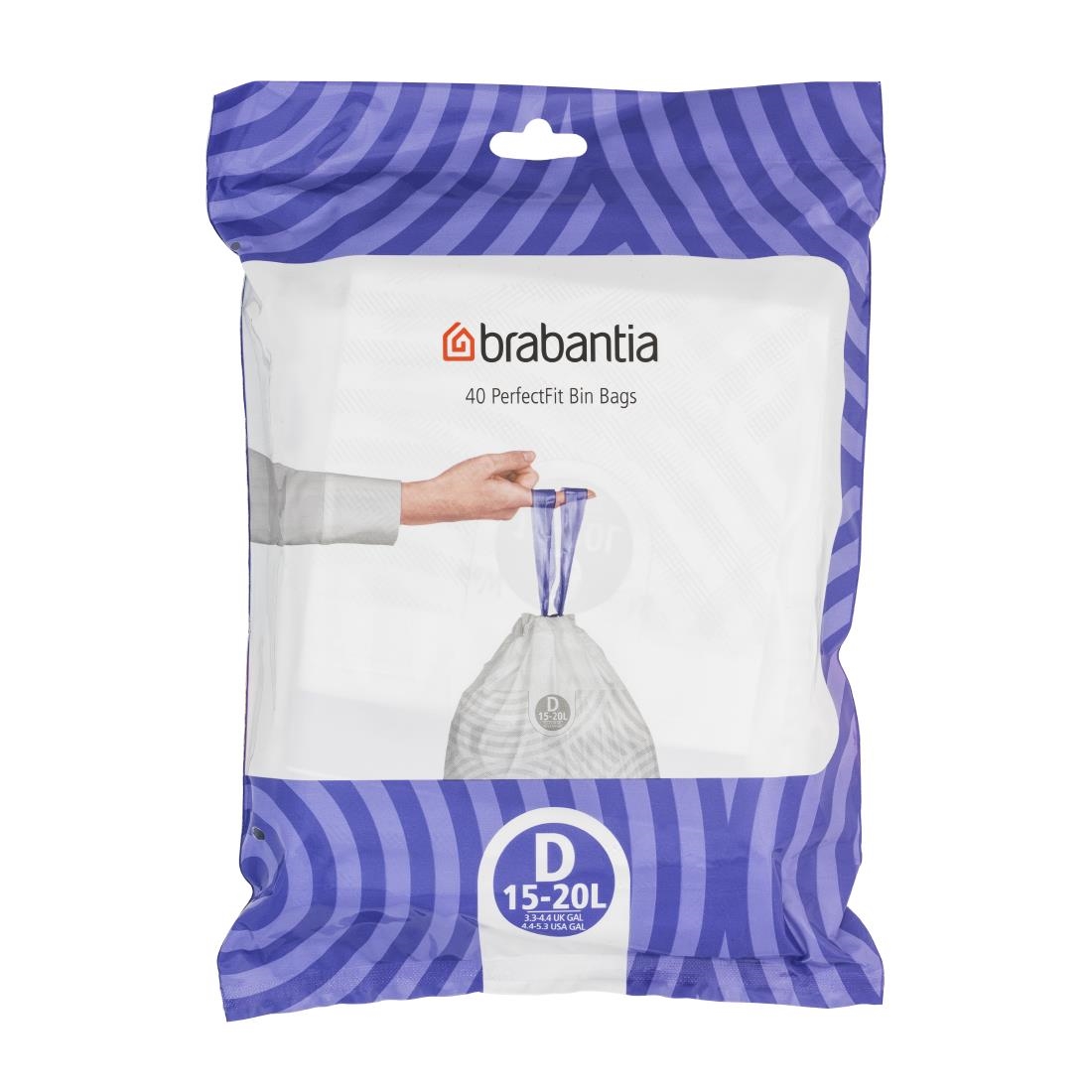 Brabantia PerfectFit Bin Bags Code D 15-20Ltr 40 Pack (HU180)