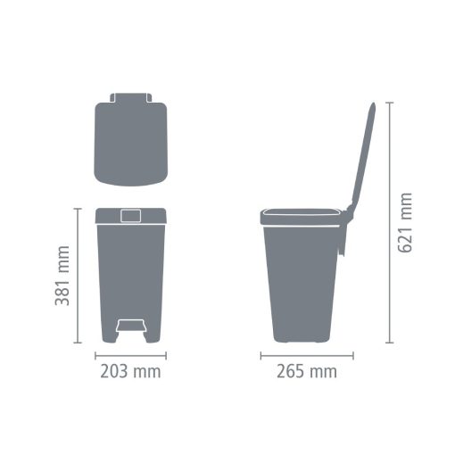 Brabantia Pedal Bin Dark Grey 10Ltr (HU183)