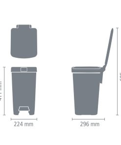 Brabantia StepUp Pedal Bin Dark Grey 16Ltr (HU184)
