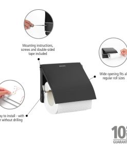 Brabantia Renew Toilet Roll Holder Matt Black (HU187)