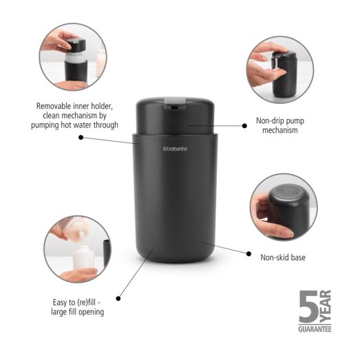 Brabantia Renew Soap Dispenser Dark Grey (HU189)