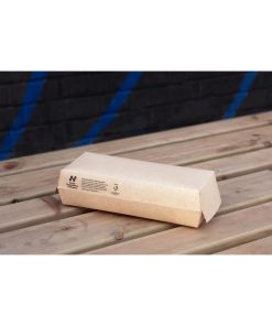 Notpla 8x3 Clamshell Hot Dog Boxes - Kraft 350 Pack (HW516)