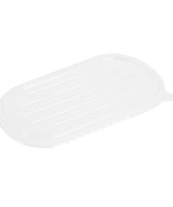 Fiesta Recyclable PET Lids for Bagasse Oval Containers 100 Pack (HW630)