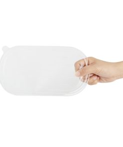 Fiesta Recyclable PET Lids for Bagasse Oval Containers 100 Pack (HW630)