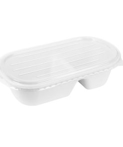 Fiesta Recyclable PET Lids for Bagasse Oval Containers 100 Pack (HW630)