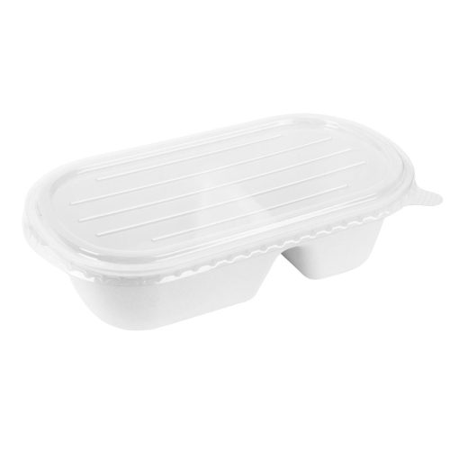 Fiesta Recyclable PET Lids for Bagasse Oval Containers 100 Pack (HW630)