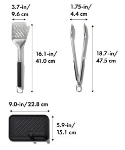 Oxo GG Grilling Set- Turner Tongs and Tool Rest 3 Pack (HW664)
