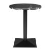 Bolero Complete Table Round Black Stone Effect 600mm (HW854)