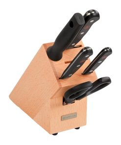 WÃ¼sthof Gourmet Knife Block Chefs Utility Paring Honing Steel Kitchen Shears Knife Block 6 Pack (HW975)
