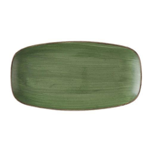 Churchill Stonecast Sorrel Green Chefs Oblong Plates 330 x 177mm Pack of 6 (HX010)