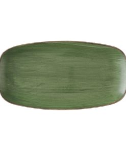 Churchill Stonecast Sorrel Green Chefs Oblong Plates 279 x 152mm Pack of 12 (HX011)