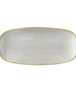 Churchill Stonecast Raw Grey Chefs Oblong Plates 270 x 127mm Pack of 12 (HX049)
