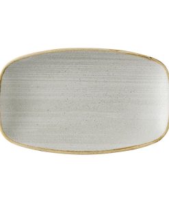 Churchill Stonecast Raw Grey Oblong Chefs Plates 180x 100mm 12 Pack (HX050)