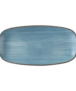Churchill Stonecast Raw Teal Chefs Oblong Plates 280 x 152mm Pack of 12 (HX054)