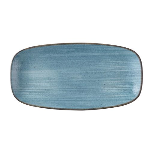Churchill Stonecast Raw Teal Chefs Oblong Plates 280 x 152mm Pack of 12 (HX054)